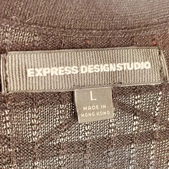 Express Women's Black Short Sleeve Knit Button Ruffle Top - Picture 3 of 8